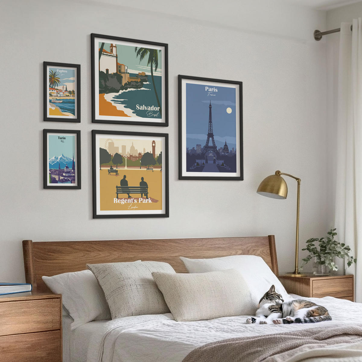 WANDBILDER 5er-Set - 50x50 cm & 20x30 cm & 40x60 cm Schwarzer Rahmen - Touristische Küstenlandschaften - Schwarz, Kunststoff (40/60cm) - ArtPrintCave
