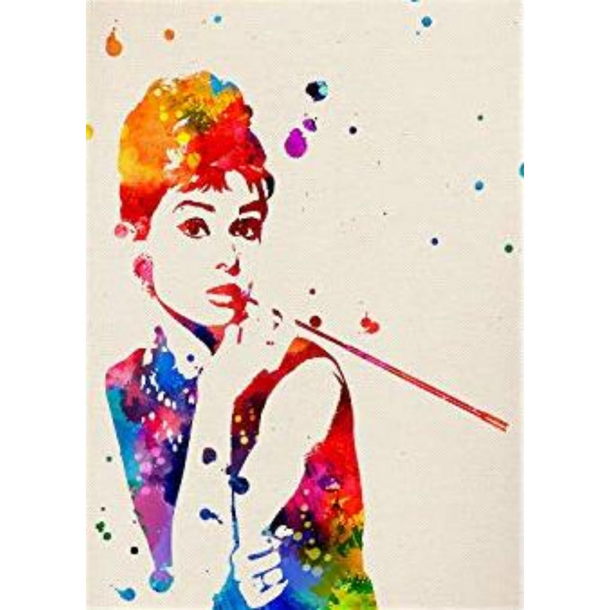 POSTER Audrey Hepburn 30X40cm Schwarzer Rahmen - Schwarz, Papier (30/5/40cm) - Nacnic