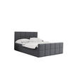 BOXBETT mit Bettkasten und Matratze Topper HANA Stoff Matt Velvet Grau 200x200 cm H2-Pocket - Grau, Holz/Textil (200/200cm) - Kaiser Möbel