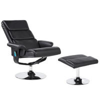 MASSAGESTUHL mit Fußstütze Kunstleder Schwarz Legend - Schwarz, Kunststoff (76/100/78cm) - Beliani