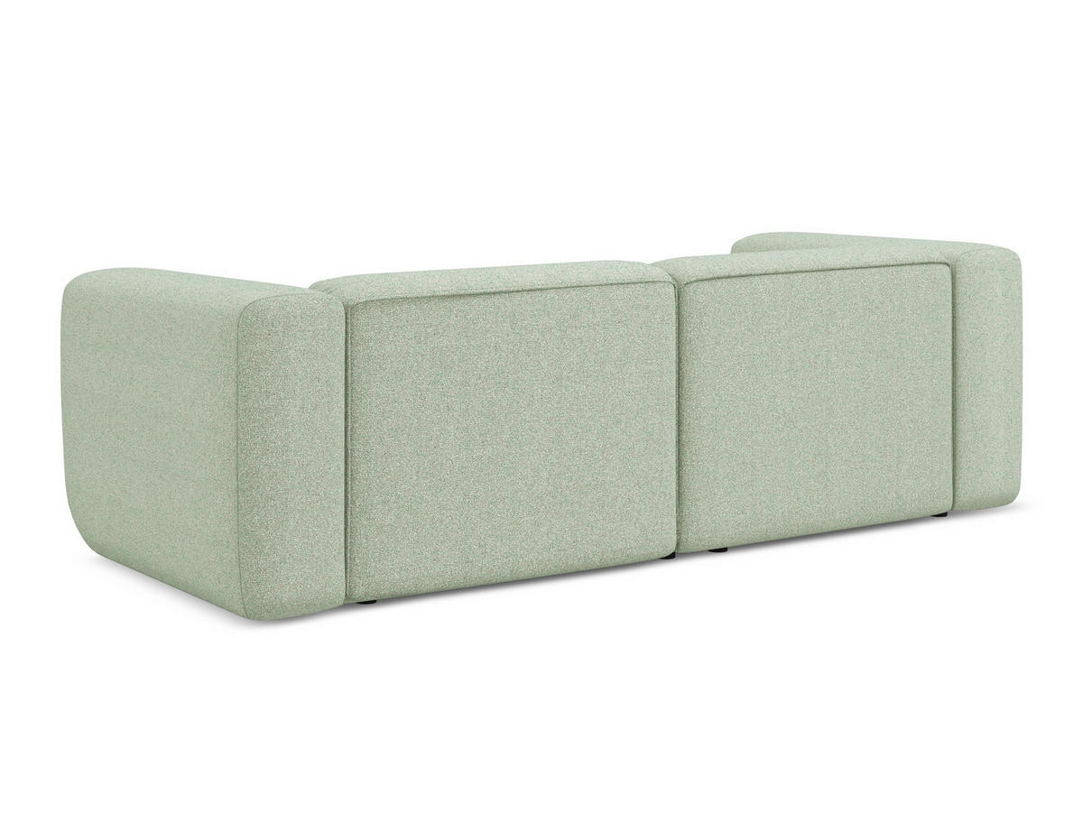 3-SITZER SOFA Strukturstoff Stoff Grün - Schwarz/Hellgrün, Kunststoff/Textil (228/70/89cm) - Makamii