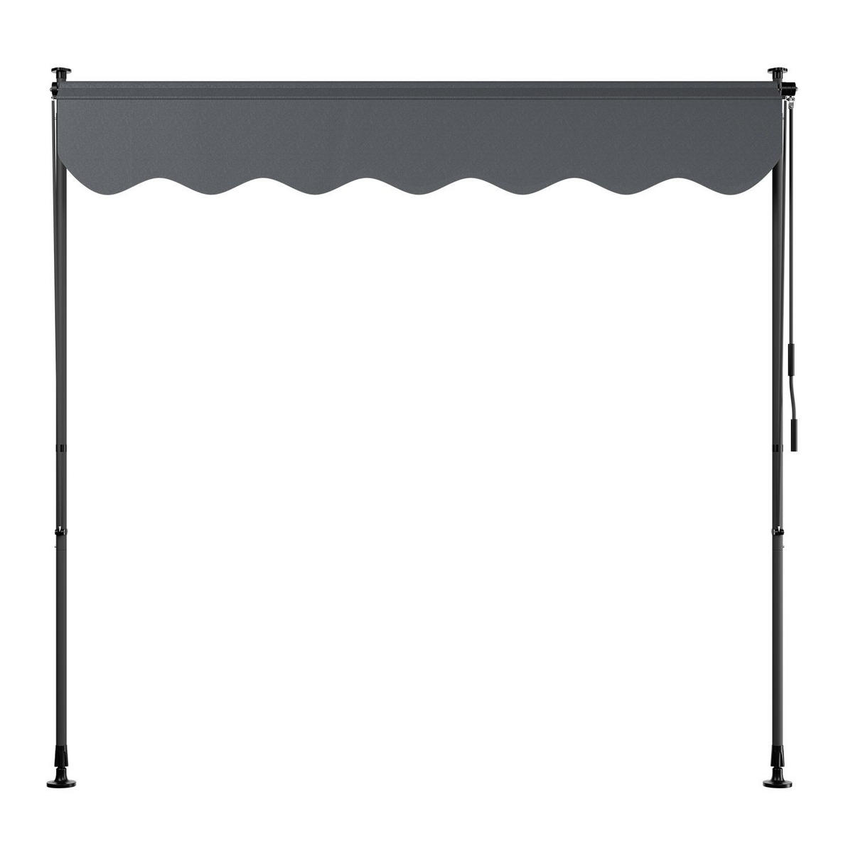 KLEMMMARKISE Kapstadt grau 200x120 cm - Grau, Textil (200/200/120cm) - Juskys
