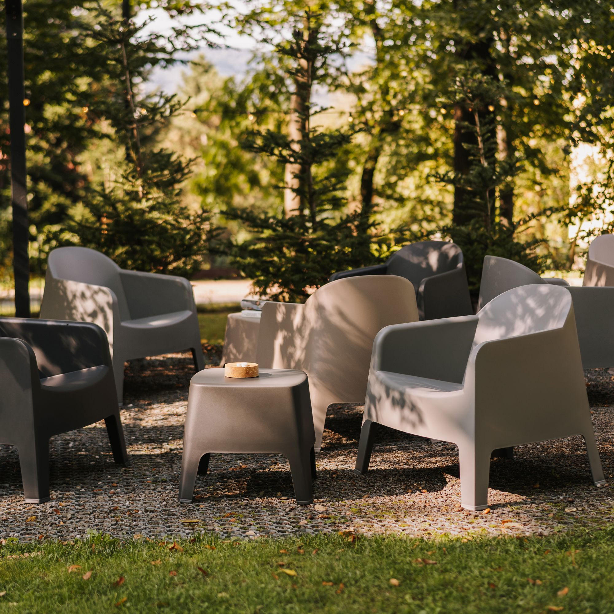 Thumbnail - Konsimo® Gartenmöbel-Set, Graubraun, Kunststoff, Gartenmöbel, Gartenmöbel-Sets