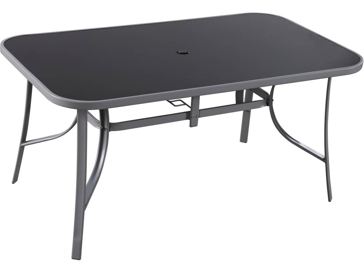 GARTENTISCH cordoba Schwarz - Silberfarben/Schwarz, Glas/Metall (90/150/72cm) - Habitat Garten