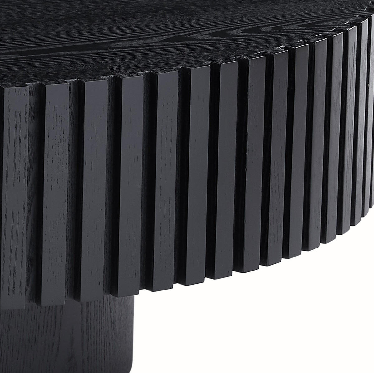 COUCHTISCH 80/80/35 cm rund mit handgefertigter Kante und pflegeleichter Oberfläche, Schwarz - Schwarz, Holzwerkstoff (80/80/35cm) - Redom