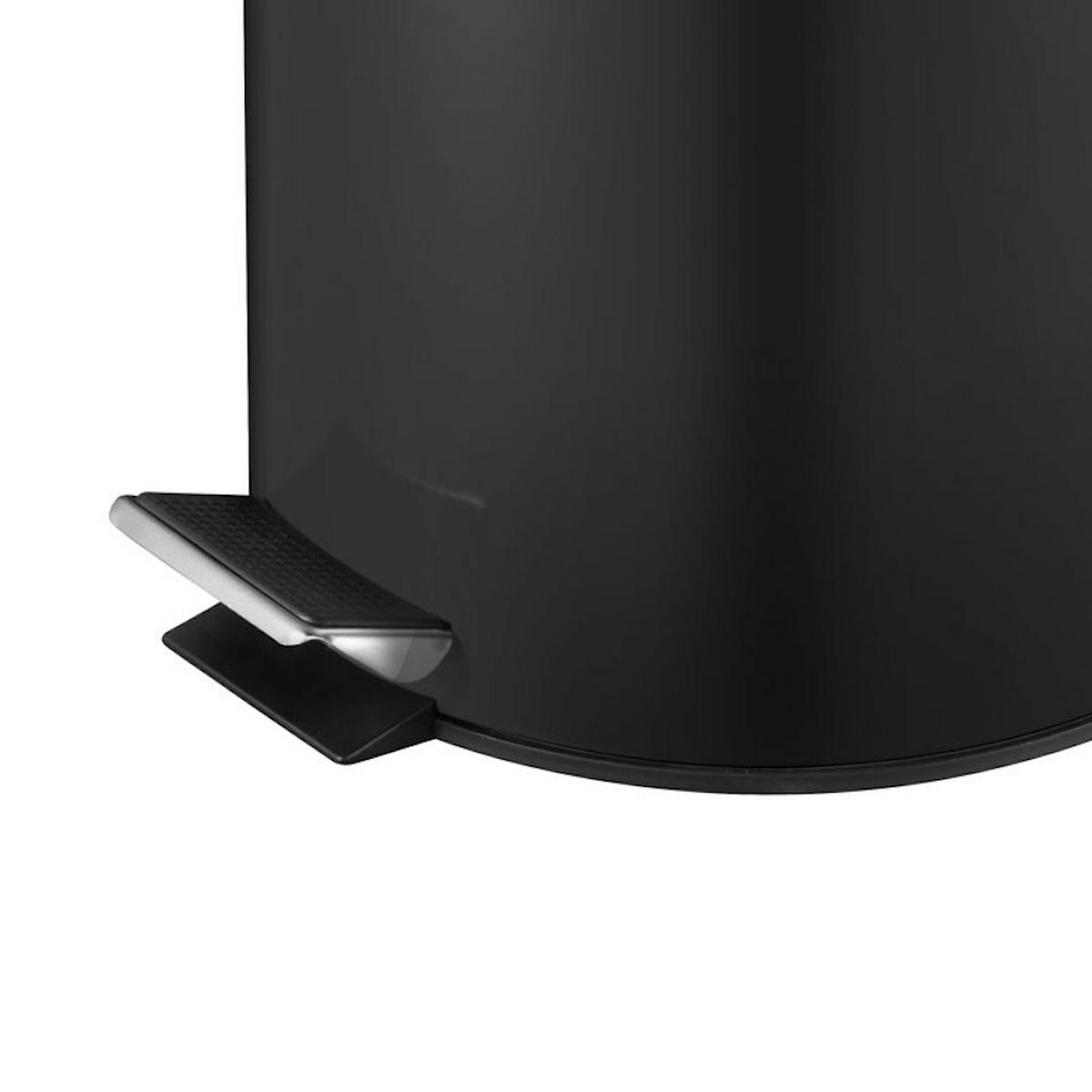 MÜLLEIMER Runder TretMit Herausnehmbaren Kunststoff Inneneimer 20 Liter Höhe 44,5 cm Schwarz - Schwarz, Metall (29.2/44.5/29.2cm) - PROREGAL