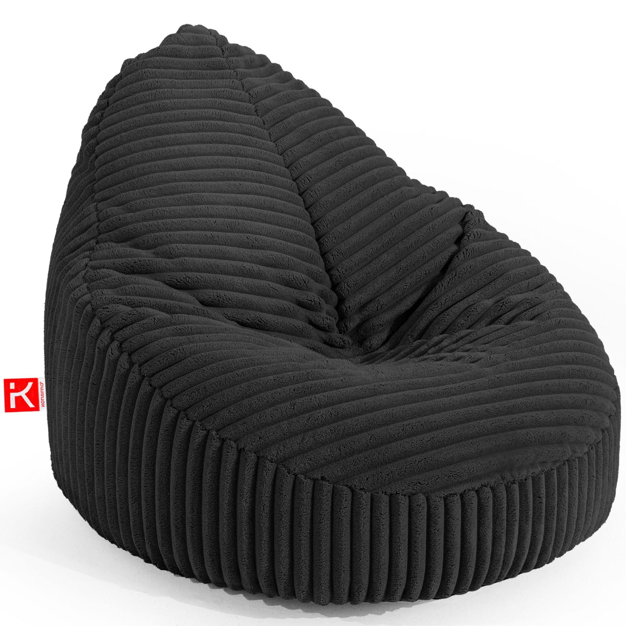 SITZSACK COSMO II aus Kordstoff, Schwarz - Schwarz, Textil (85/80/85cm) - KONSIMO®