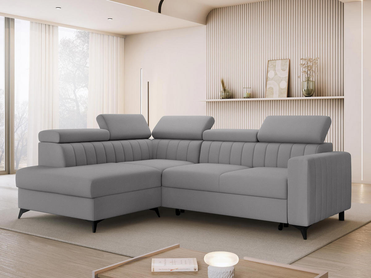 COLTAR Milano 2RRLXP, Stanga LXP+R+2R - gri deschis, material textil/lemn (249/195cm) - MIRJAN24