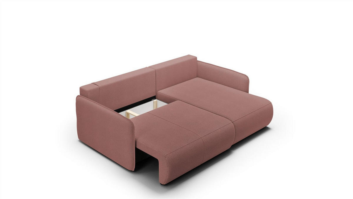 ECKSOFA Calgary - Rosa, Holzwerkstoff/Textil (207/148cm) - Fun Möbel