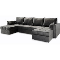 ROHOVÁ SEDAČKA NAKO šedá - šedá, dřevo/textil (285/140cm) - MASSENO