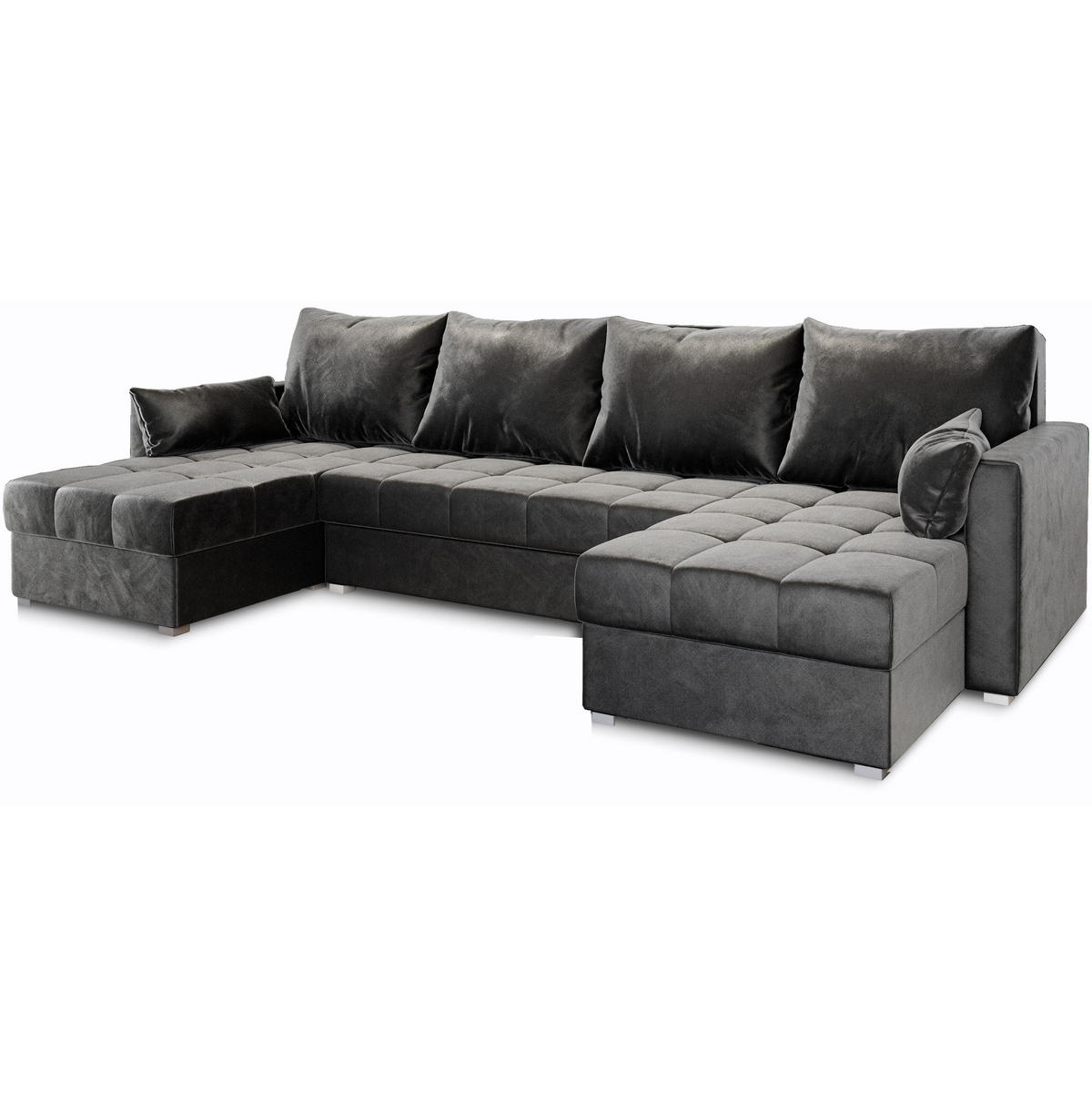 ROHOVÁ SEDAČKA NAKO šedá - šedá, dřevo/textil (285/140cm) - MASSENO