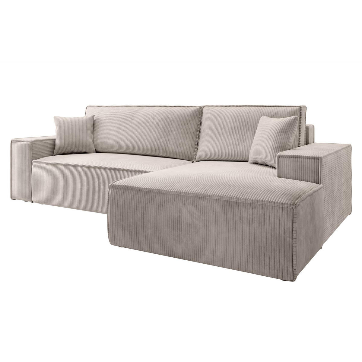 ECKSOFA Farese New Creme mit Cordbezug, rechts - Creme/Schwarz, Kunststoff/Textil (167/267cm) - Selsey