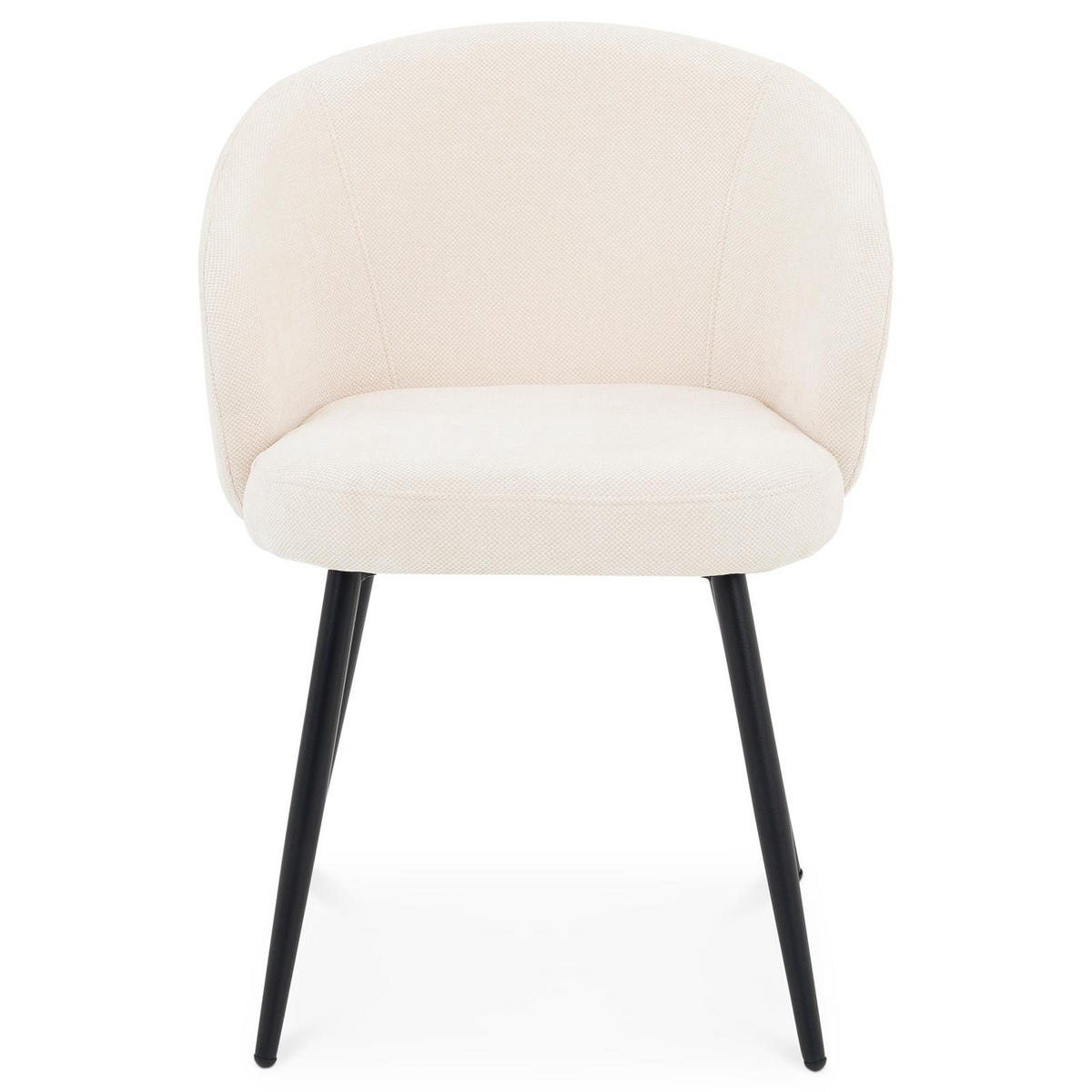 ESSZIMMERSTÜHLE KURSI 2er-Set cremeweiß - Creme, Textil (57/77/60cm) - IDIMEX