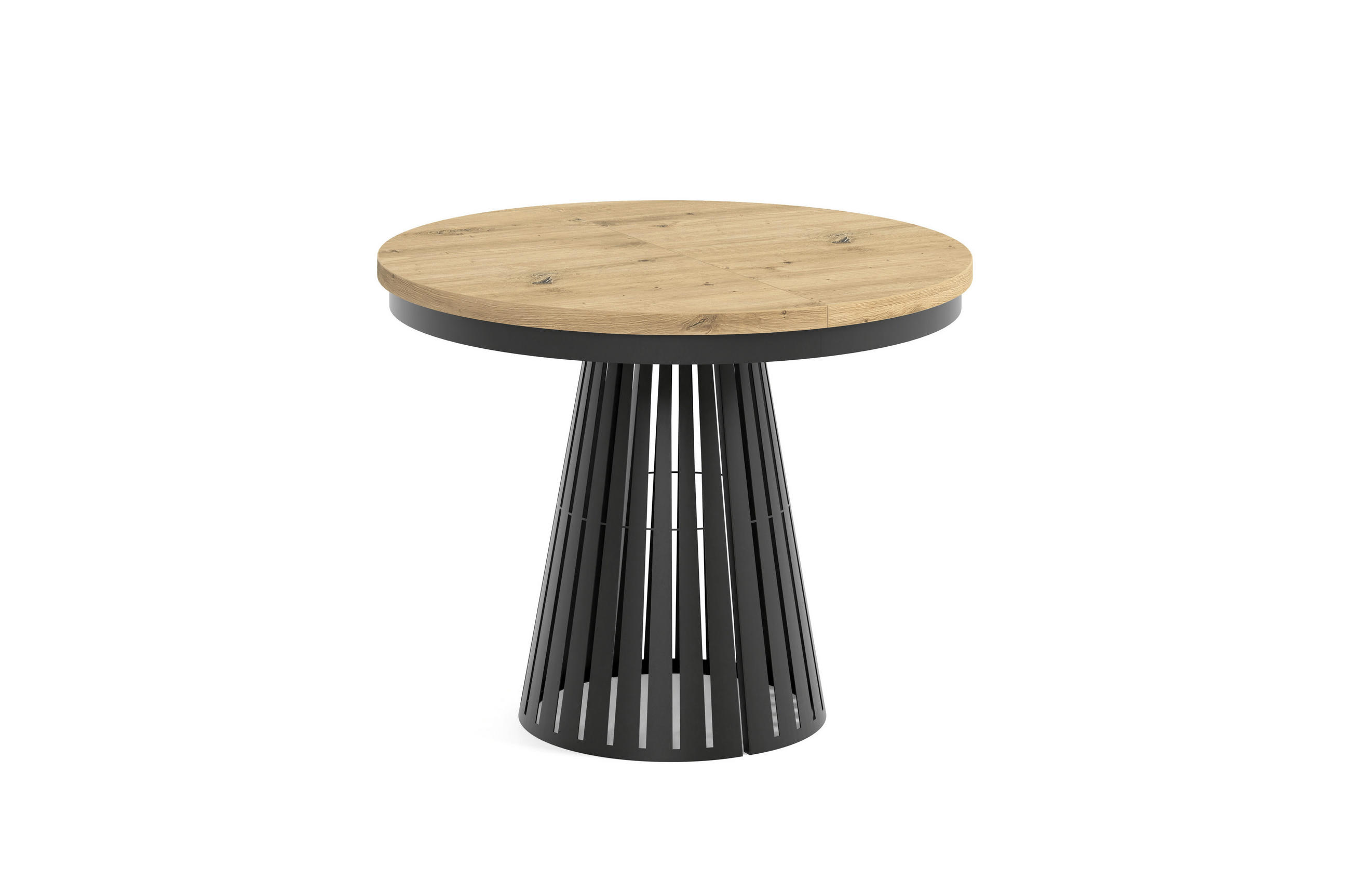ESSTISCH Cone Bis - Schwarz/Eiche Artisan, Holzwerkstoff/Metall (100/100/76cm) - Meblini