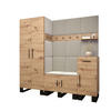 GARDEROBEN-SET 196/200/45,6 - Creme/Schwarz, Holz/Kunststoff (200/196/45.6cm) - Abiks Möbel