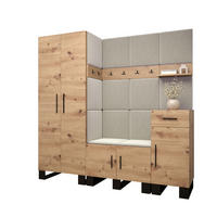 GARDEROBEN-SET 196/200/45,6 - Creme/Schwarz, Holz/Kunststoff (200/196/45.6cm) - Abiks Möbel