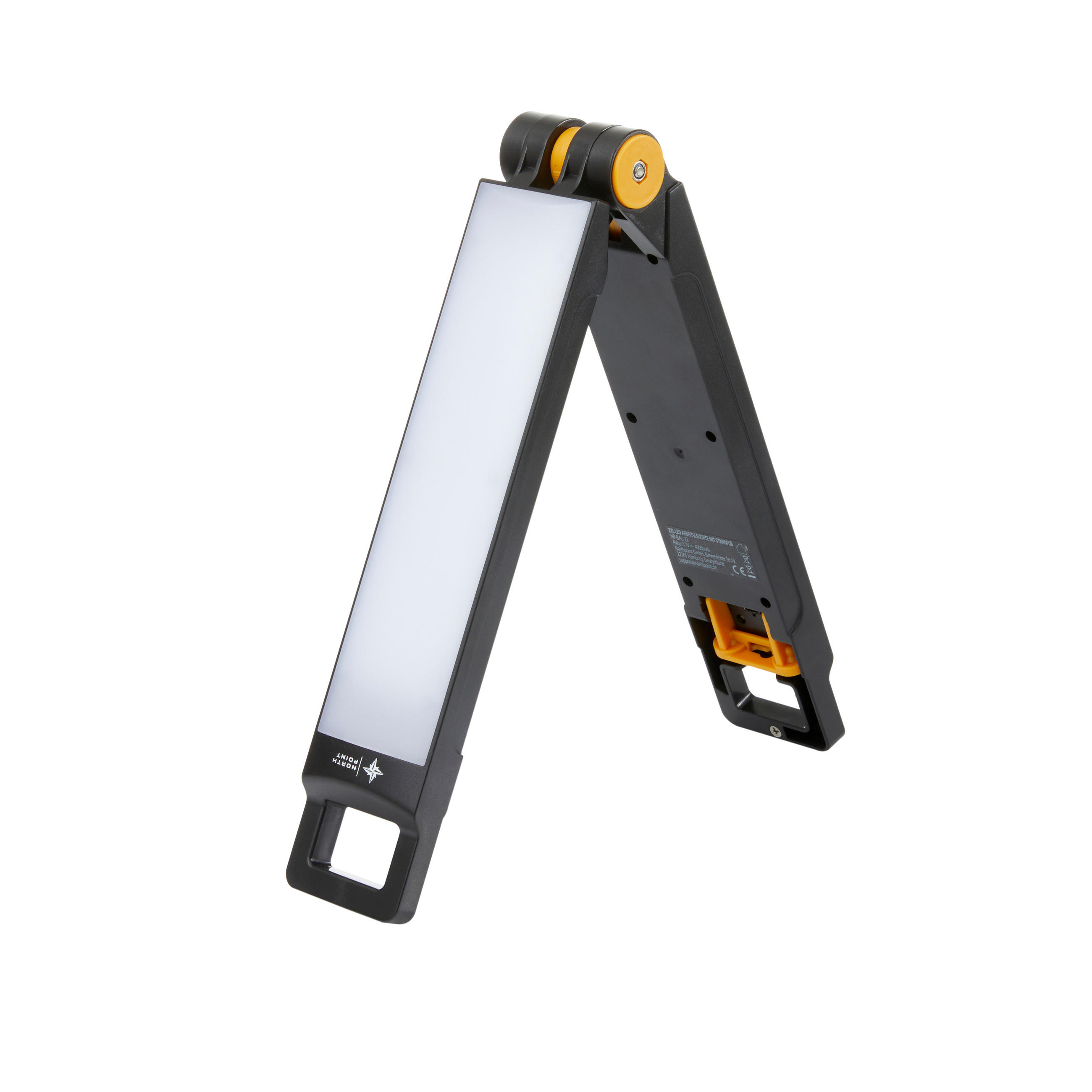 AKKU-ARBEITSLEUCHTE - klappbar mit Standfuß, Haken und Magneten für mobile Ausleuchtung, 2er-Set - Schwarz, Kunststoff (6/7/68cm) - Northpoint