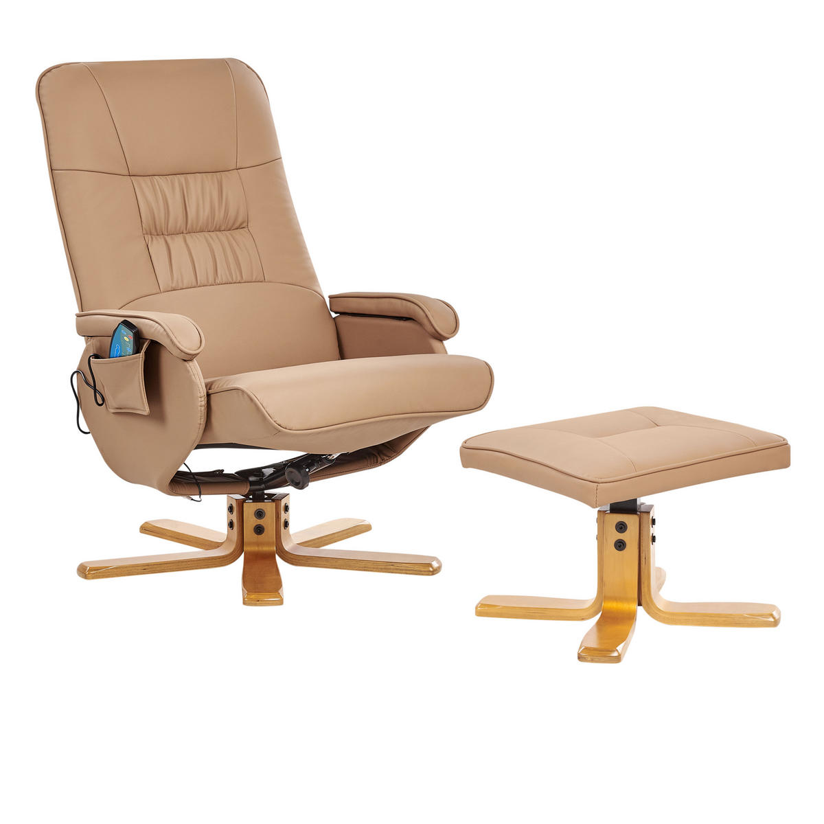 MASSAGESTUHL Hellbraun Relaxpro - Hellbraun, Kunststoff (68/98/50cm) - Beliani