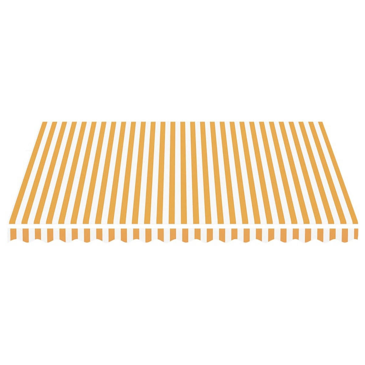 MARKISENSTOFF mit Volant| Gelb-Weiß, für 400x350cm Rahmen| Markisenbespannung Markisentuch - Gelb, Textil (380/0.3/345cm) - DELUKE