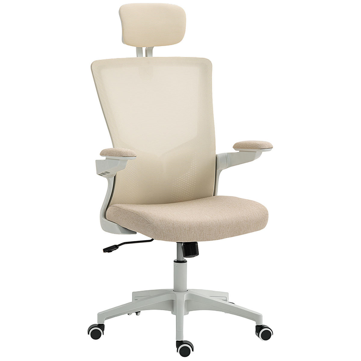 DREHSTUHL DE-11862 mit Lordenstütze & klappbaren Armlehnen Beige - Beige, Textil (60/120/63cm) - ComfortXL