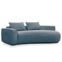 2,5-SITZER SOFA - Blau/Schwarz, Kunststoff/Textil (217/82/146cm) - home24