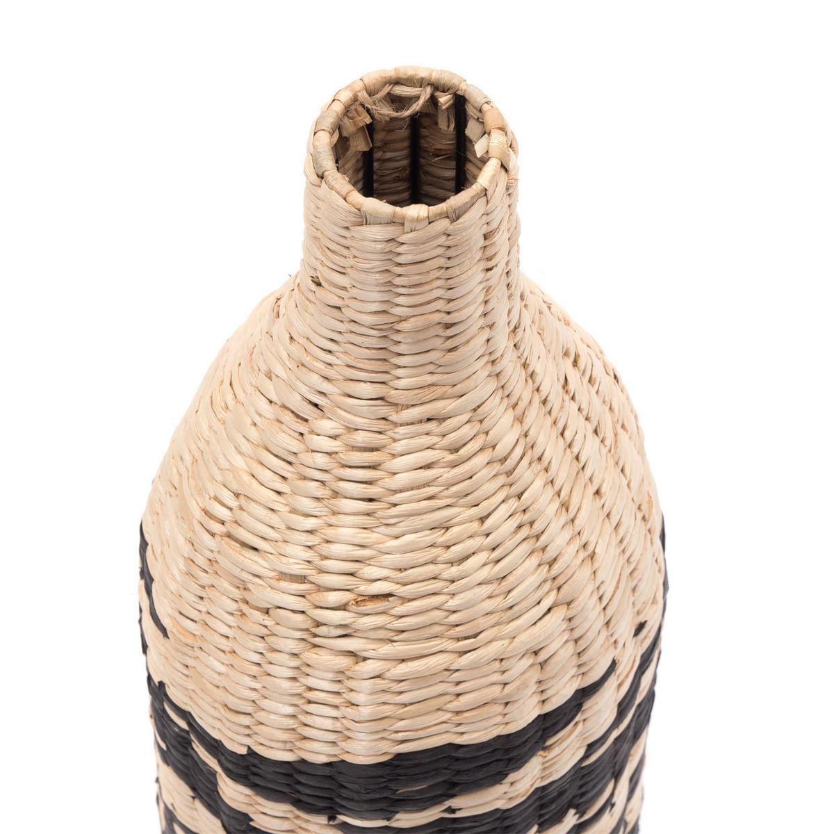 VASE Raya 60 cm, geflochtenes Stroh natur-schwarz - Naturfarben, Naturmaterialien (60cm) - CREEDWOOD