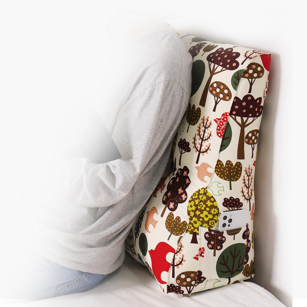 KEILKISSEN Kontur 100% Baumwolle Blumen 60 cm - Waldgrün, Textil (55/60cm) - Vercart