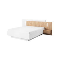 DOPPELBETT 3D weiß gold craft oak 264 / 218 / 102 cm - Weiß/Braun, Holz/Holzwerkstoff (160/200cm) - Feldmann-Wohnen