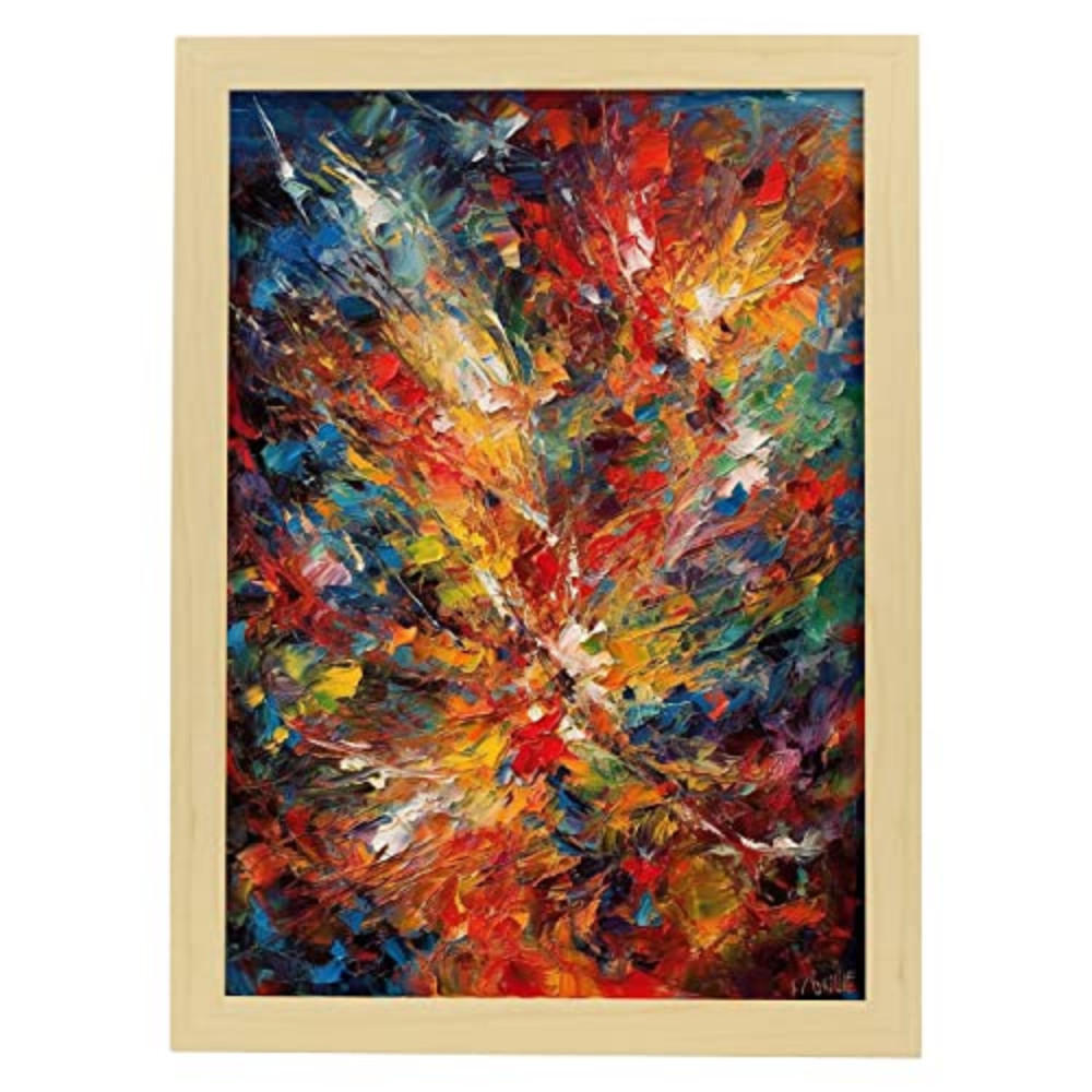 POSTER Abstraktes B A3 Rahmen Aus Hellem Holz - Beige, Papier (29.7/5/42cm) - Nacnic