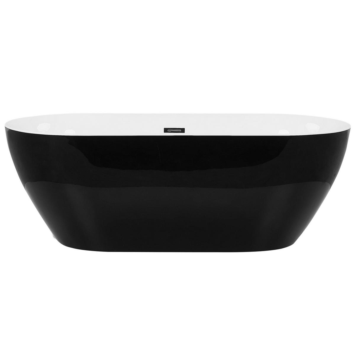 BADEWANNE FREISTEHEND 80x170x59 cm schwarz Carrera - Schwarz, Kunststoff (80/59/170cm) - Beliani