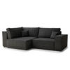 ECKSOFA MIT SCHLAFFUNKTION Tonga Anthrazit Samtstoff - Anthrazit/Schwarz, Holz/Holzwerkstoff (105/225cm) - Maison de Reve