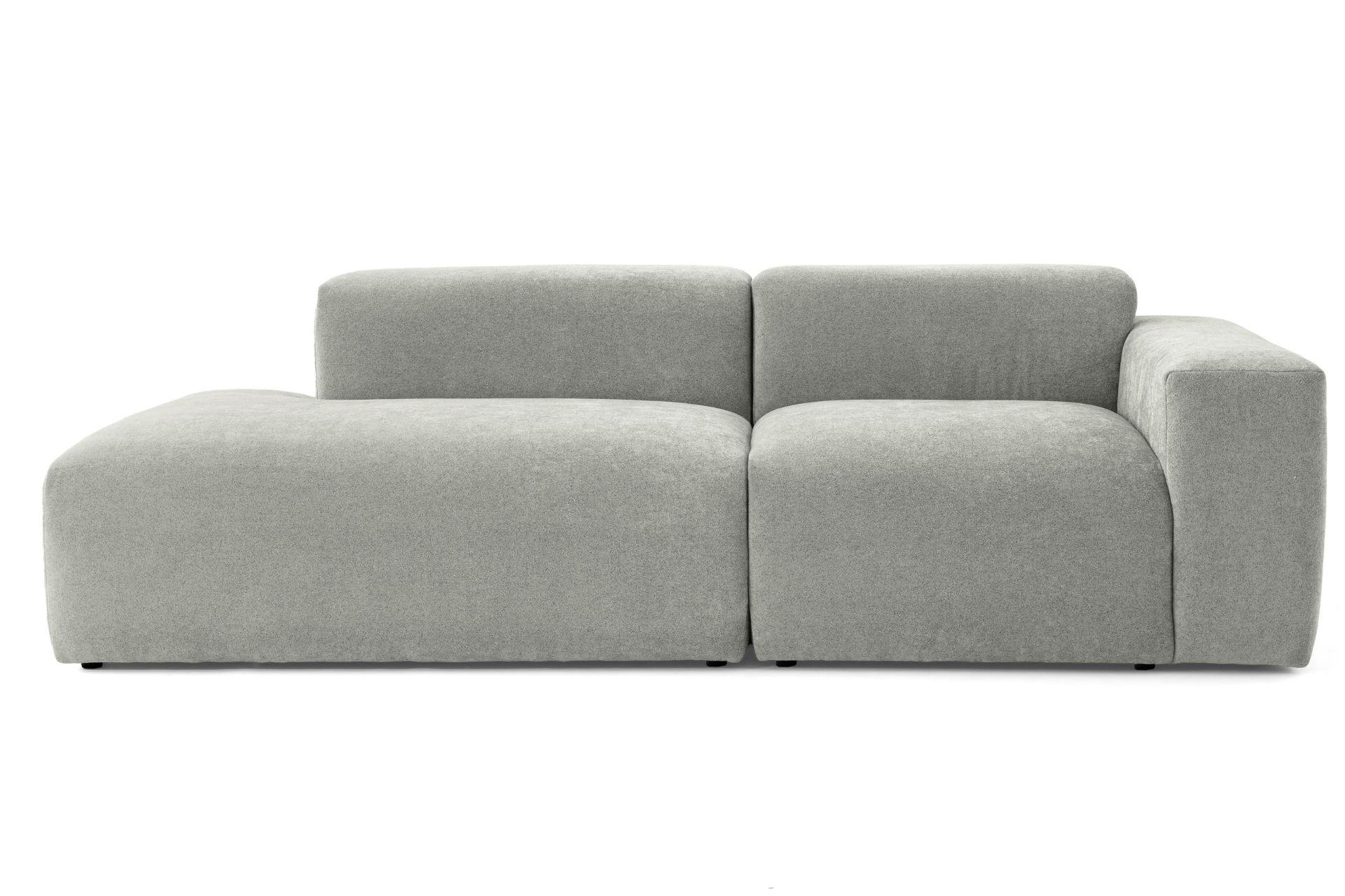 3-SITZER modulares Sofa HEAVEN SET 1 Links, Breite 255 cm Webstoff Grau - Schwarz/Grau, Holz/Kunststoff (255/71/102cm) - Muffo