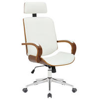 DREHSTUHL Lederlook Walnuss/Weiß - Walnussfarben/Weiß, Textil/Metall (70/118/70cm) - CLP