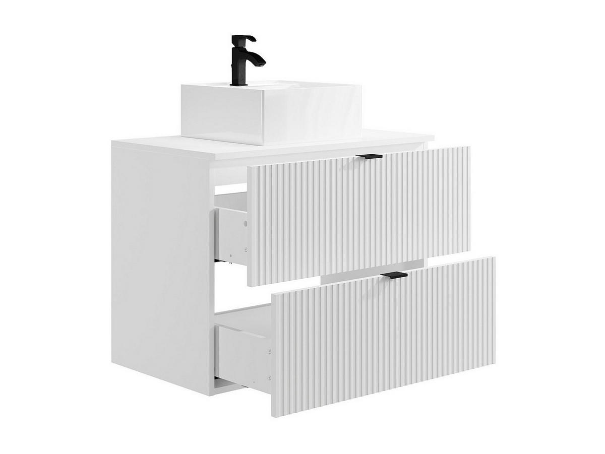 EINZELWASCHTISCH - 80cm x 47cm - MDF - weiß - ZEVINI - Weiß, Holz (80/60/47cm) - Vente-Unique