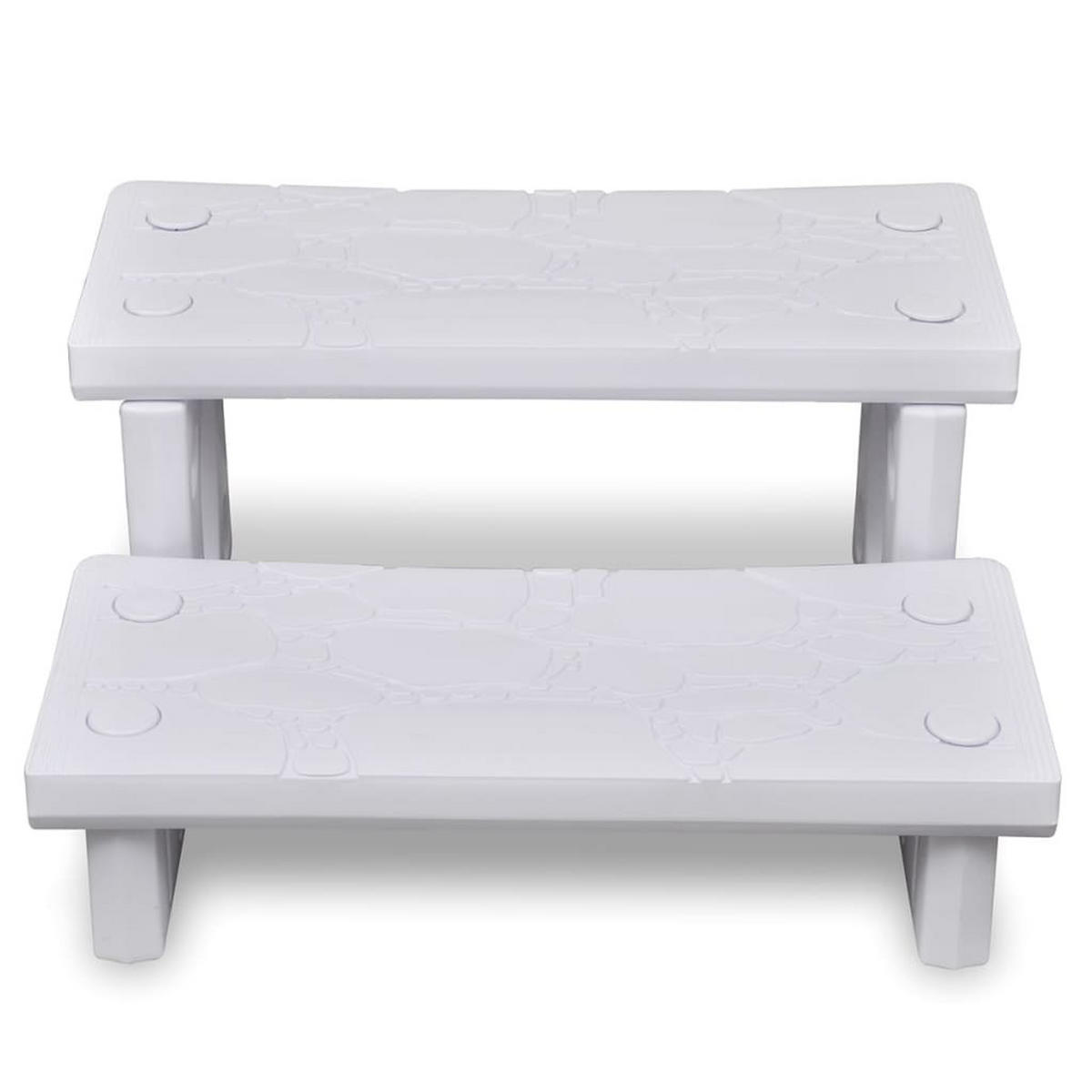 WHIRLPOOLTREPPE Weiss - Weiß, Kunststoff (65/34/70cm) - vidaXL