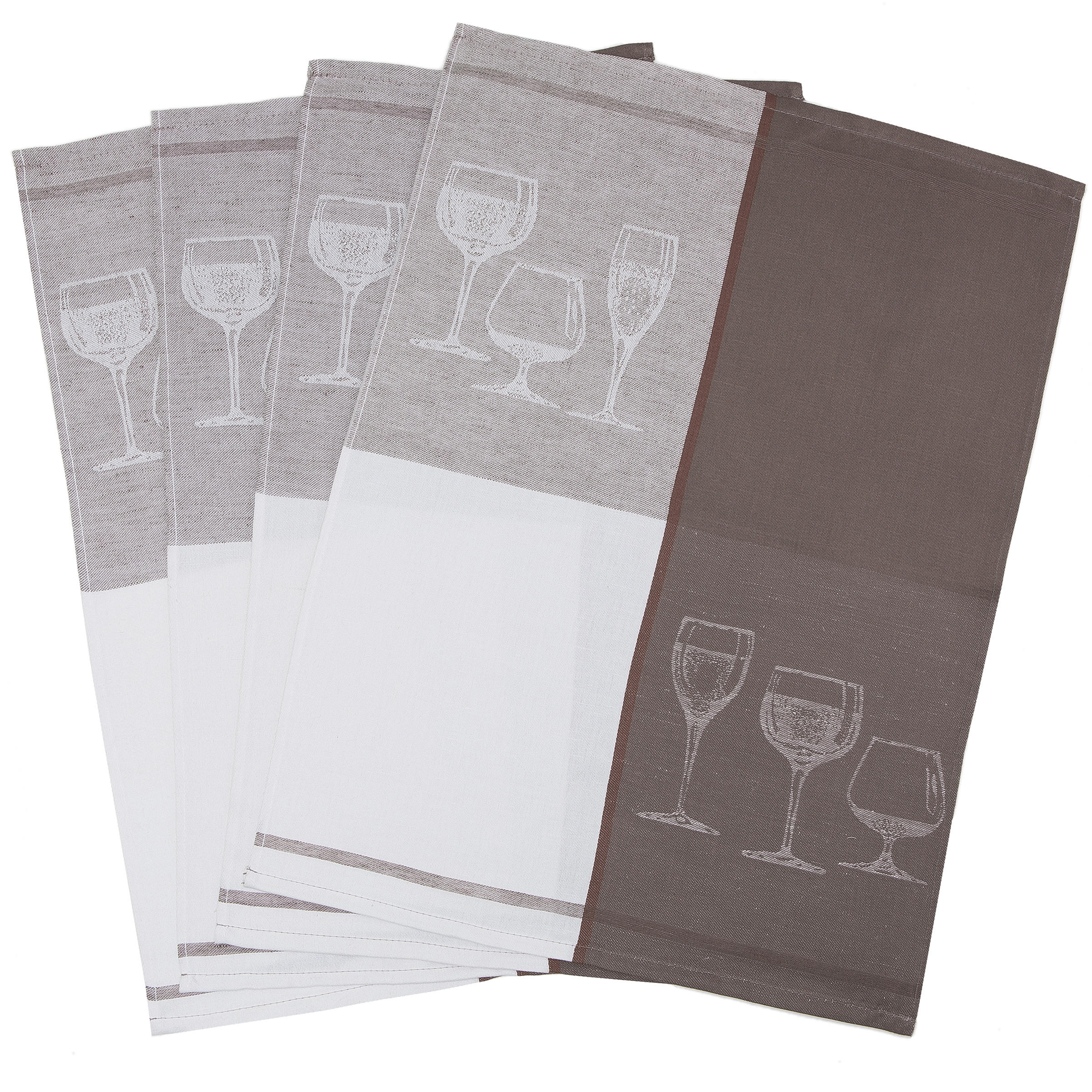 GESCHIRRTÜCHER, 4er-Set, 50x70 cm, 50% Baumwolle, 50% Leinen, Braun - Braun, Textil (50/70cm) - Zollner