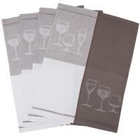GESCHIRRTÜCHER, 4er-Set, 50x70 cm, 50% Baumwolle, 50% Leinen, Braun - Braun, Textil (50/70cm) - Zollner