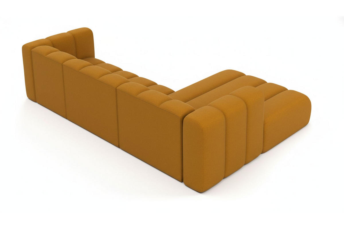 ECKSOFA L-Form Grand L 287 cm, Veloursstoff Salvador, Gelb, Rechts - Gelb, Holz (287/179cm) - Kaiser Möbel