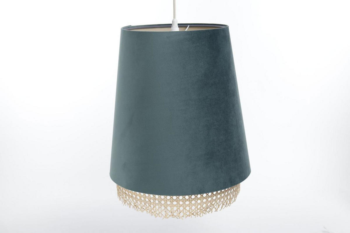 HÄNGELEUCHTE Türkis 35/44 cm - Türkis, Naturmaterialen (35/1.3/44cm) - ONZENO