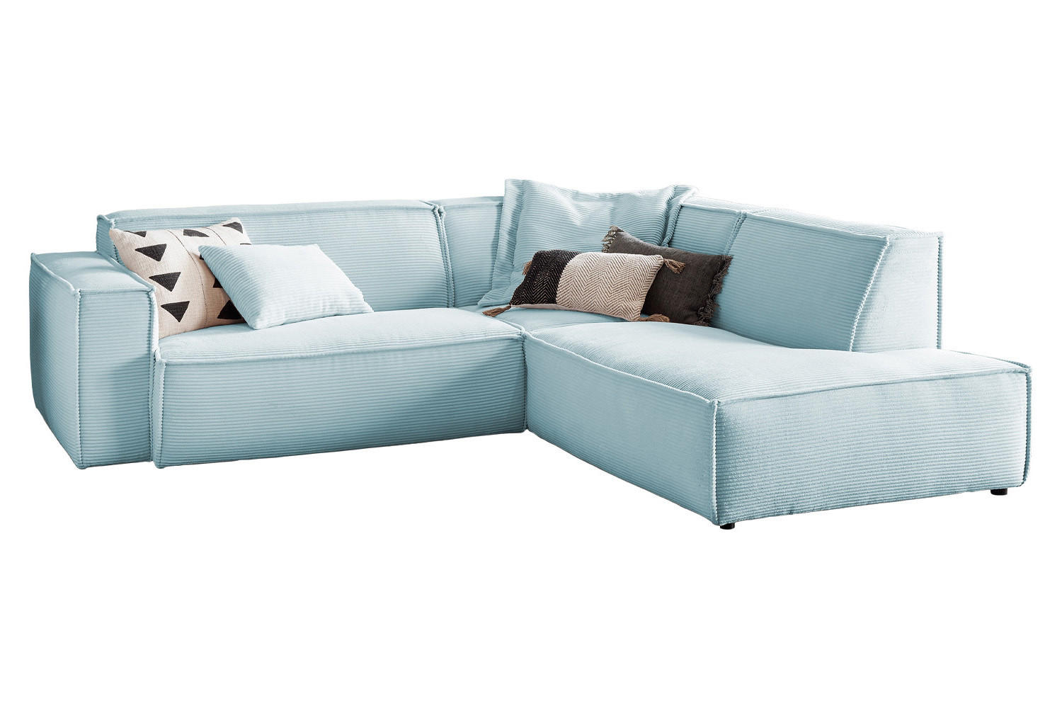 Kawola Ecksofa Hellblau 254x224 cm
