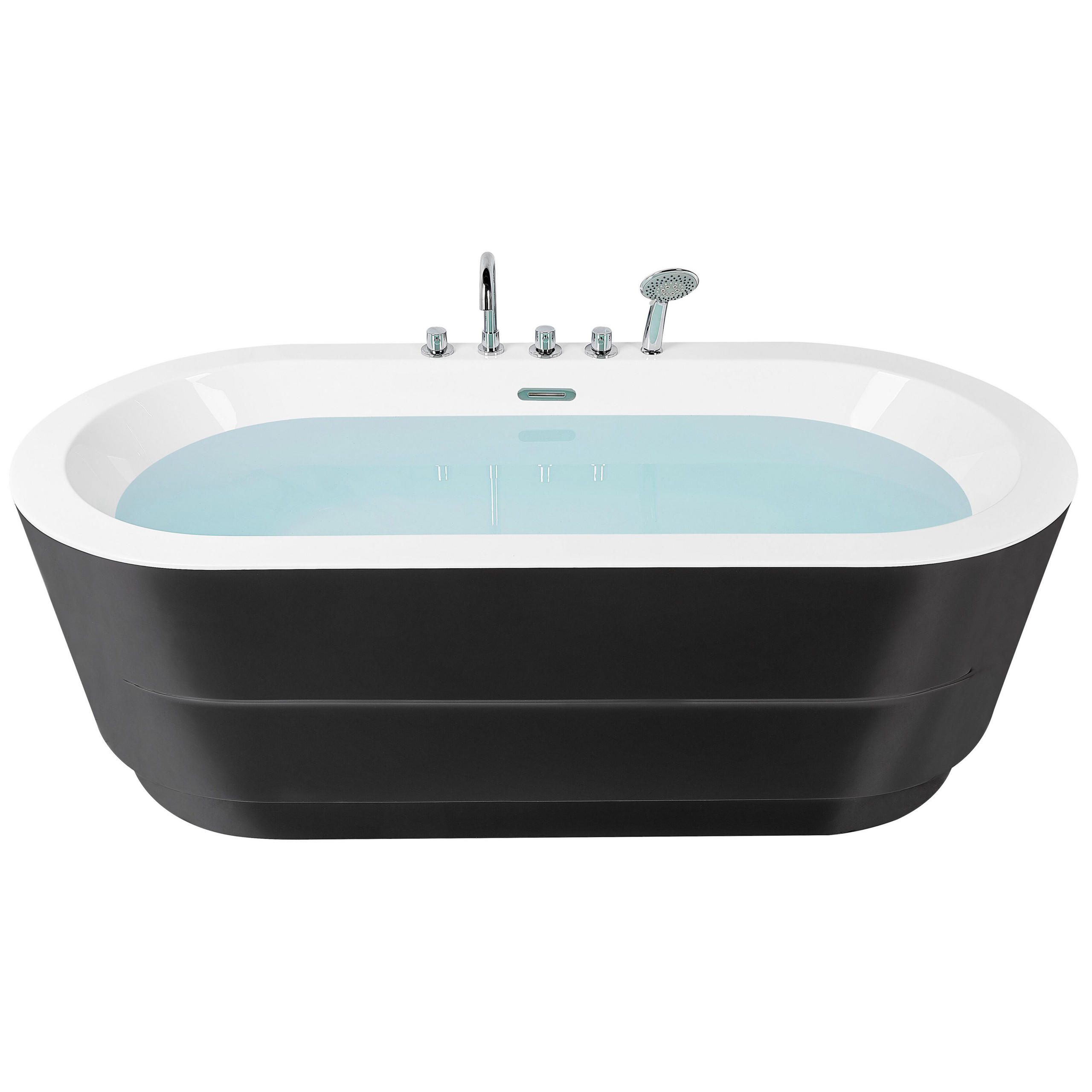 BADEWANNE FREISTEHEND 80x170x60 cm schwarz Empresa - Schwarz, Kunststoff (80/60/170cm) - Beliani