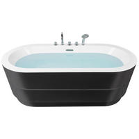 BADEWANNE FREISTEHEND 80x170x60 cm schwarz Empresa - Schwarz, Kunststoff (80/60/170cm) - Beliani