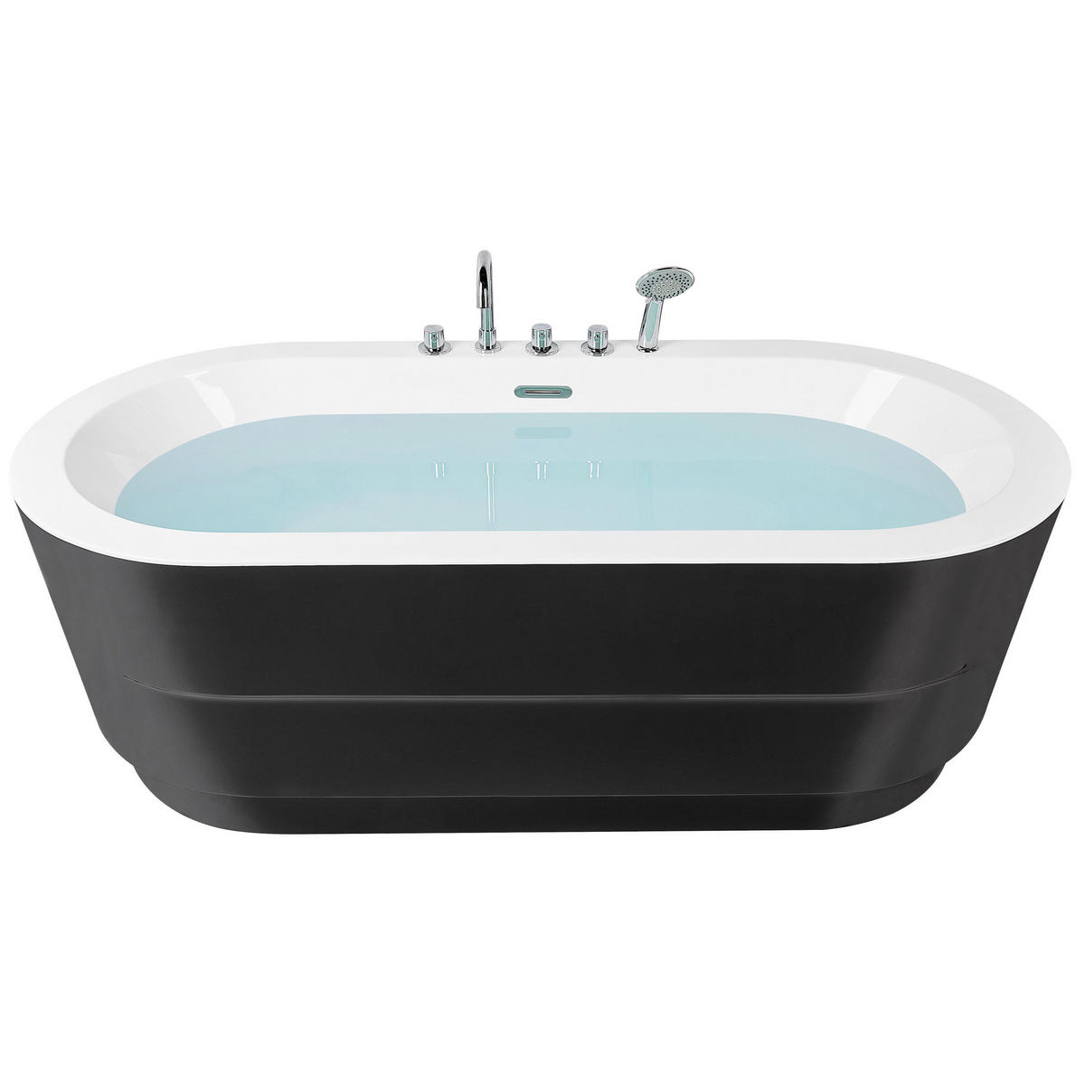 BADEWANNE FREISTEHEND 80x170x60 cm schwarz Empresa - Schwarz, Kunststoff (80/60/170cm) - Beliani
