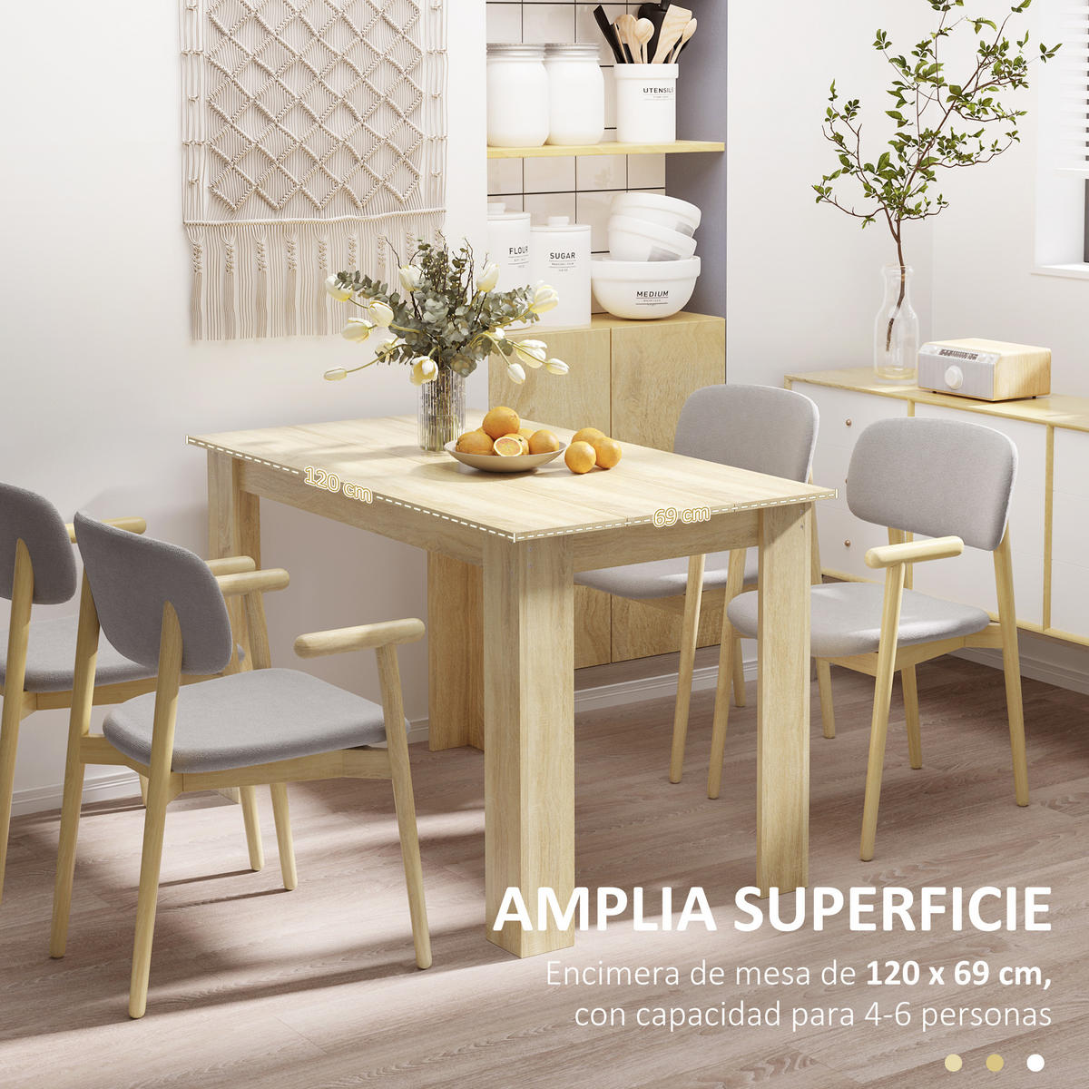 ESSTISCH Eiche 1 Stück - Beige, Kunststoff (120/69/75cm) - GiPP