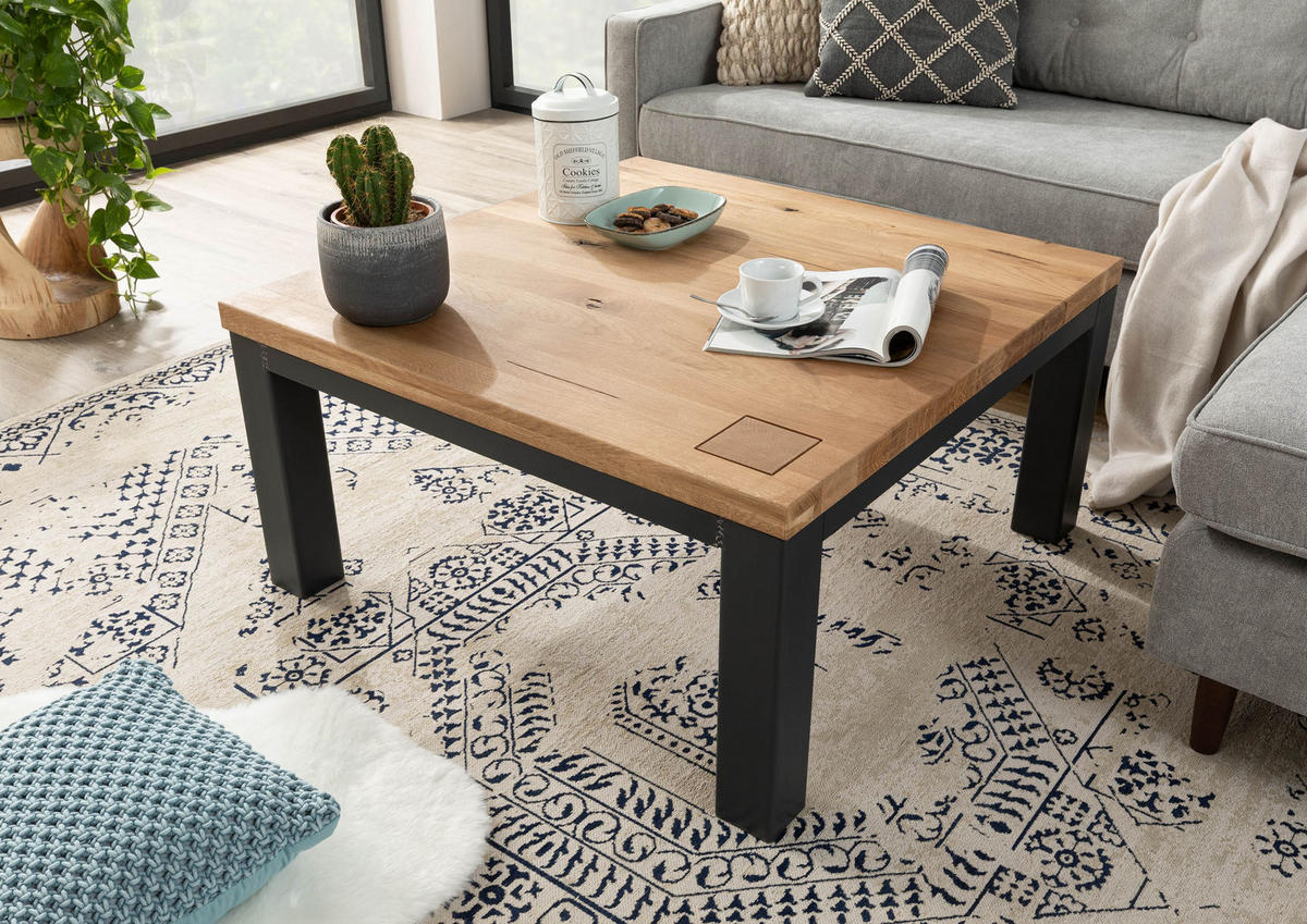 COUCHTISCH Wildeiche 90x90x45 natur geölt VILLANDERS #129 - Braun, Holz (90/90/45cm) - Massivmoebel24