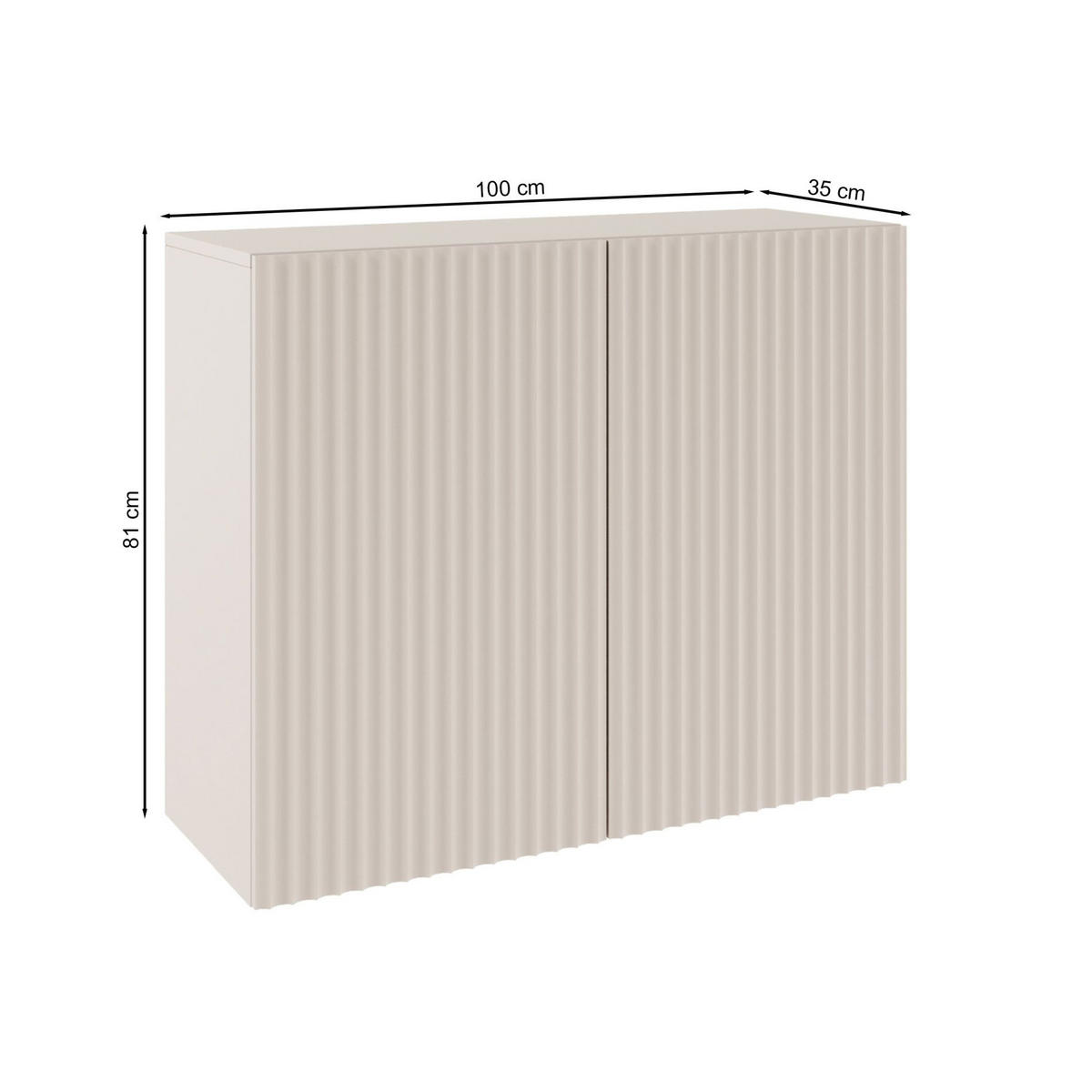 SIDEBOARD Sunds Kaschmirbeige 100 cm - Taupe/Beige, Holzwerkstoff (100/81/35cm) - Selsey