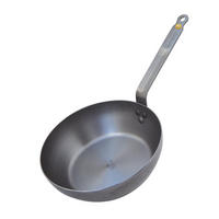KASSEROLLE Bratpfanne Mineral B - ø 24 cm / 2.5 Liter - ohne Antihaftbeschichtung - Silberfarben, Metall (24cm) - De Buyer