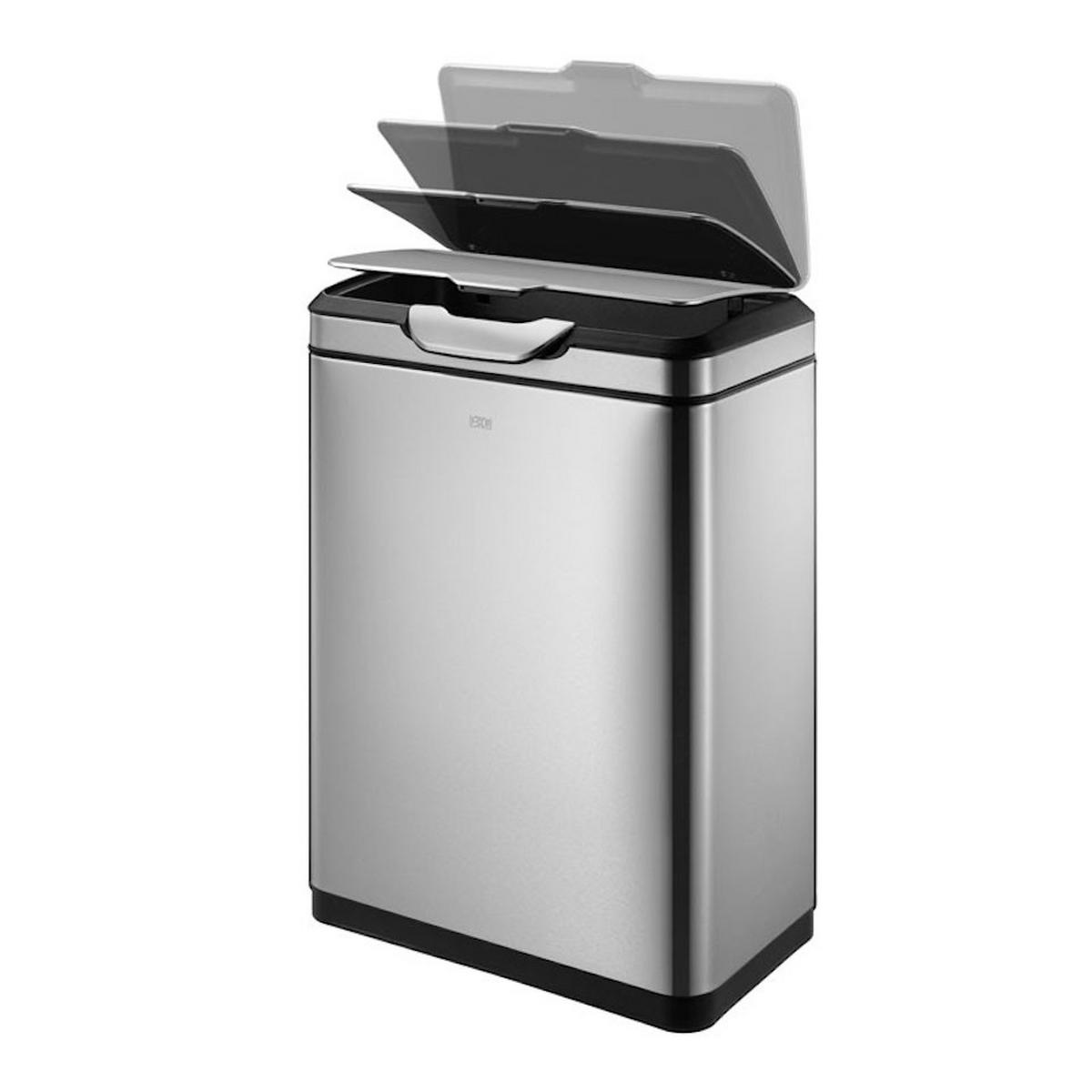 MÜLLEIMER 40 Liter 67,4x28x46 cm Silber - Silberfarben, Metall (29/67.4/46cm) - PROREGAL