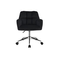 BÜROSTUHL ohne Armlehnen - 59 cm x 60 cm - samt - schwarz Pega - Schwarz, Textil (59/86/60cm) - Vente-Unique