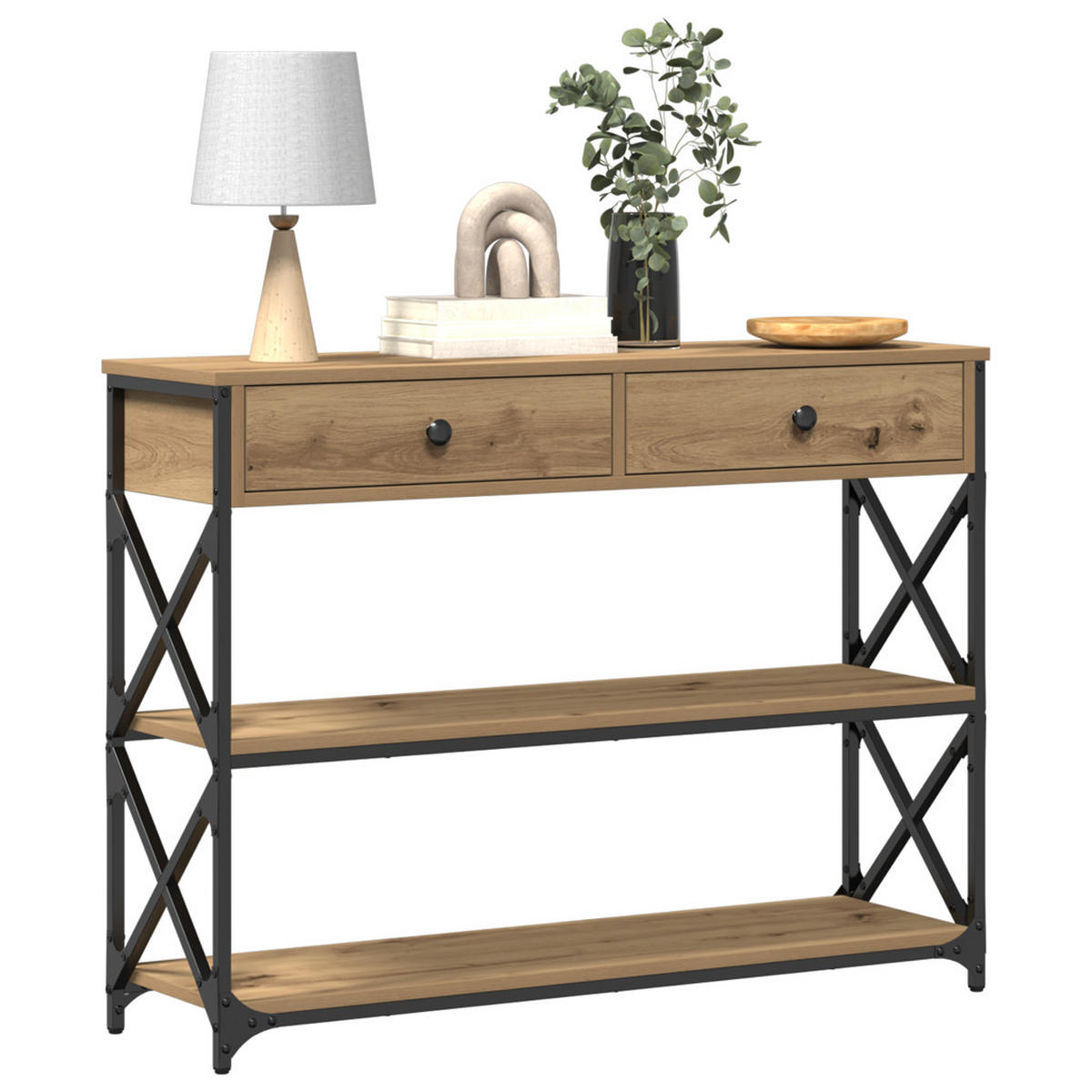 KONSOLE Tisch Artisan-Eiche 100/28/75 Cm - Braun, Holzwerkstoff (100/28/75cm) - vidaXL